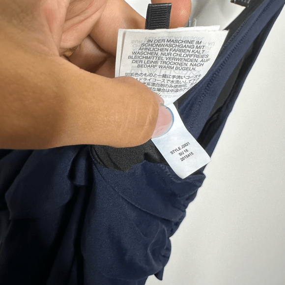 J.CREW Twist Front One Piece Swimsuit NAVY BLUE J2821 women's 10 - Picture 10 of 10